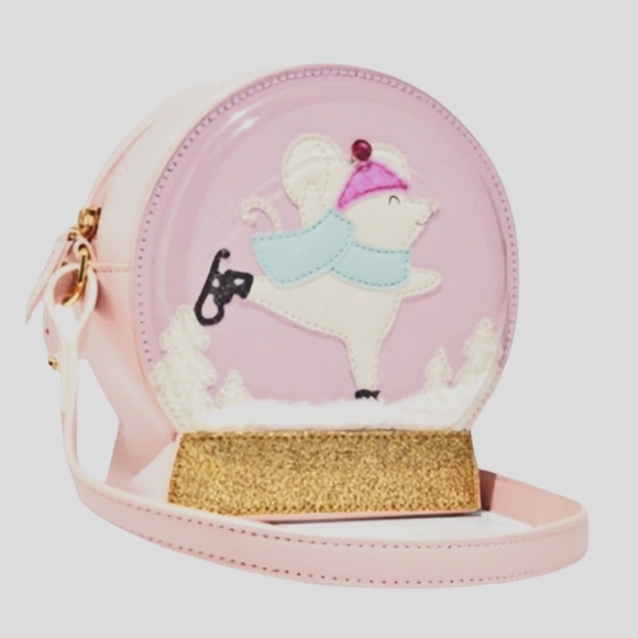NEW Bath and Body Works Ice Skating Snowglobe Mouse Crossbody Bag - Picture 1 of 7